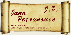 Jana Petrunović vizit kartica